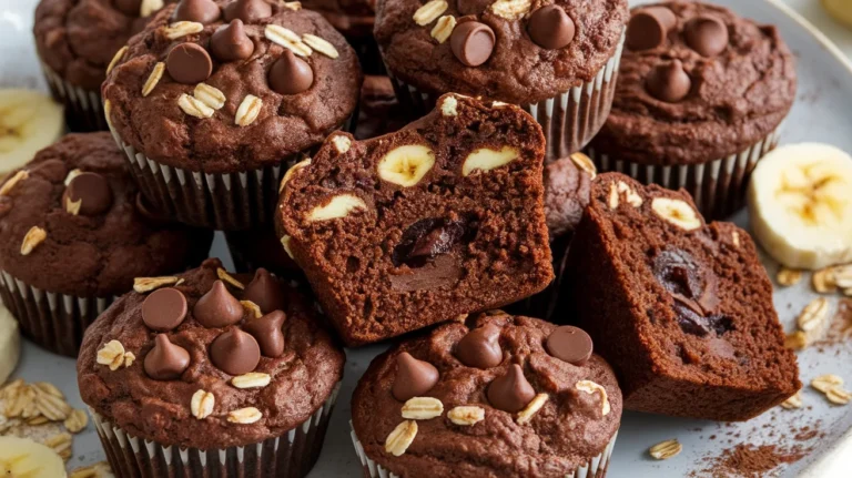 Chocolate Banana Oat Muffins