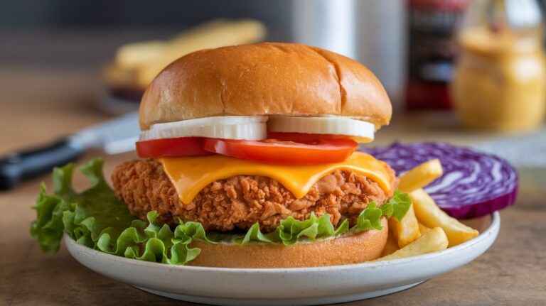High Protein Crispy Chicken Burger