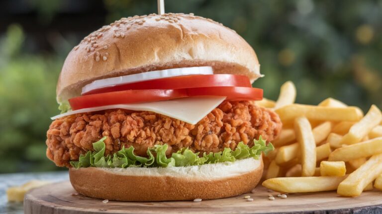 High Protein Crispy Chicken Burger