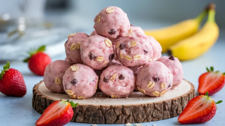 Frozen Strawberry Banana “Cookie Dough” Bites