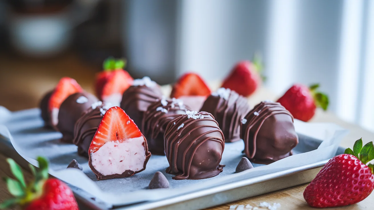 Chocolate Strawberry Yogurt Bites