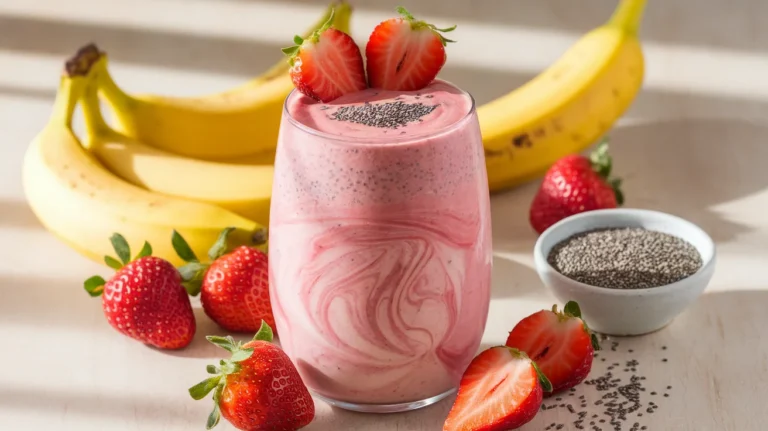 Banana Strawberry Chia Smoothie