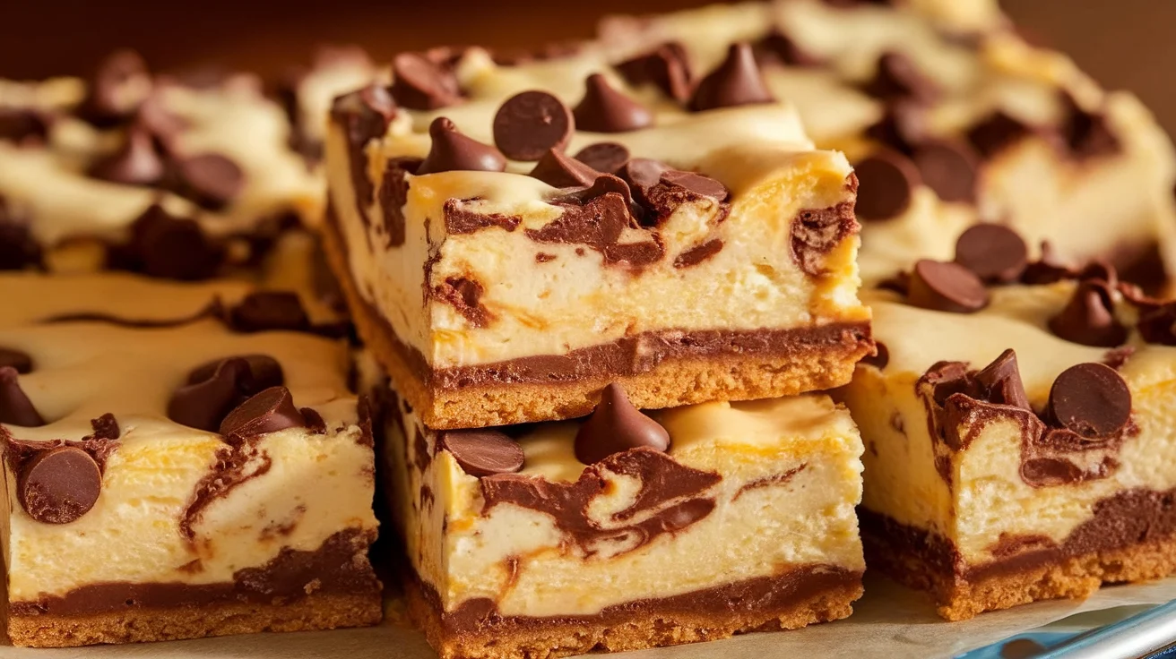 Chocolate Chip Cheesecake Blondie Bars