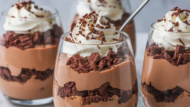 Chocolate Cookie Crumb Pudding with Whipped Cream