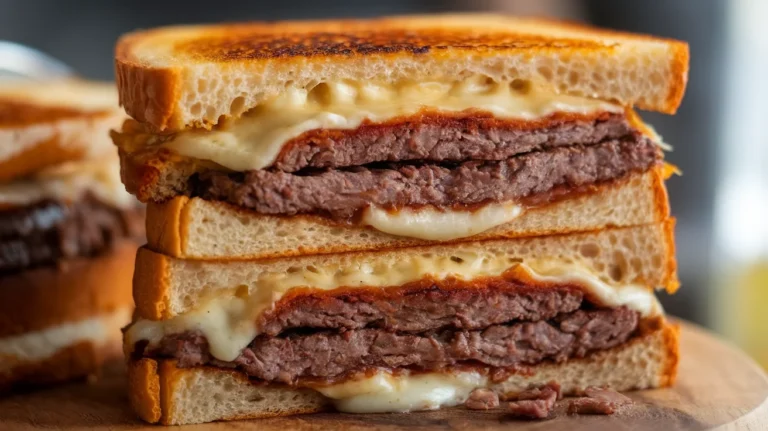 Crispy Burger Melts with Caramelized Onions & Cheese