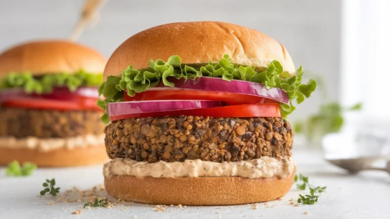 Garlic Herb Lentil Mushroom Burgers