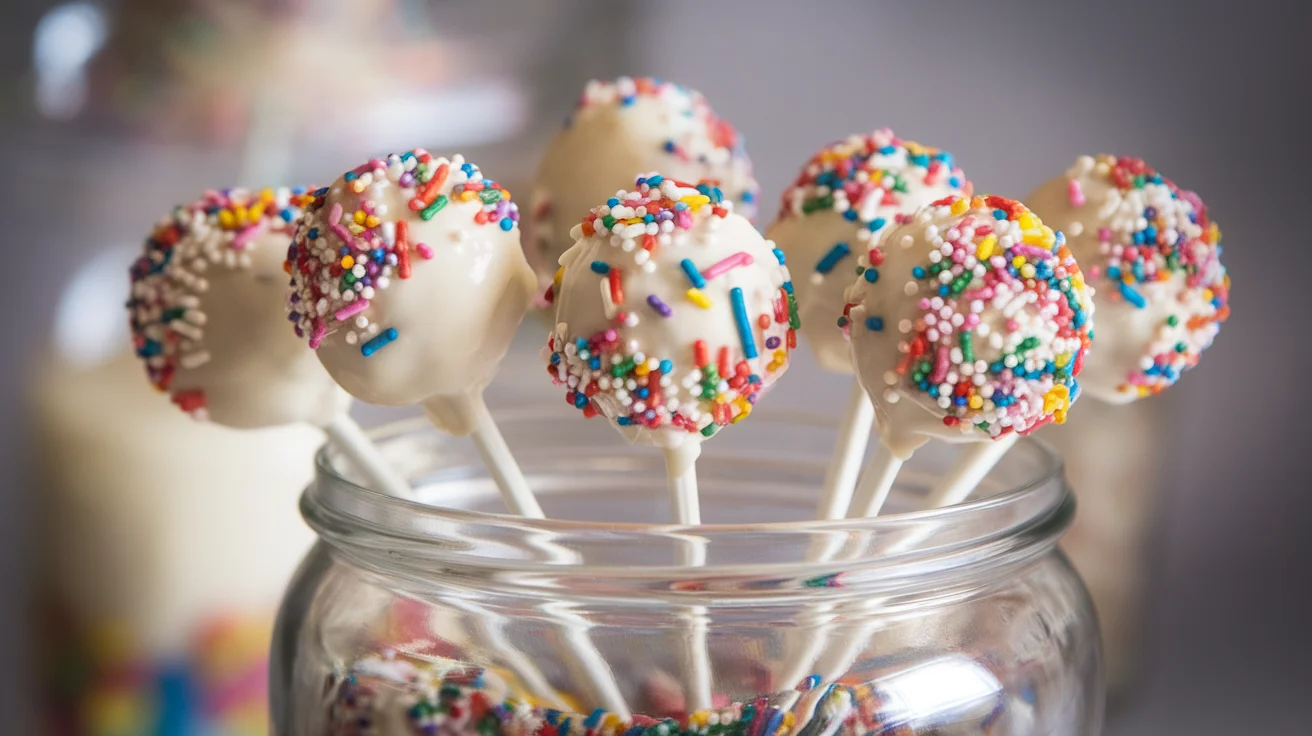 Homemade Vanilla Sprinkle Cake Pops