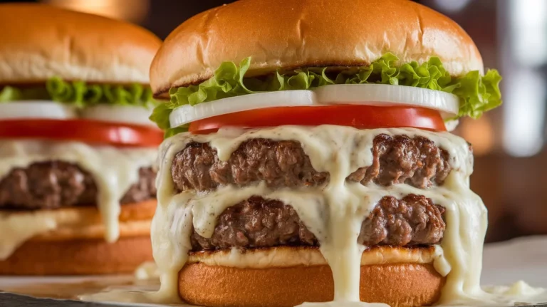 Juicy Double Cheeseburger with Mozzarella Melt