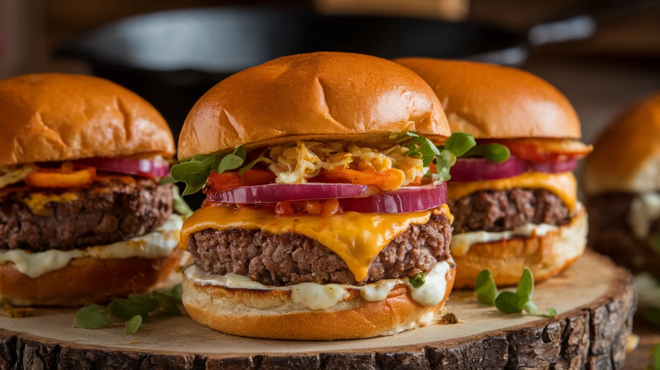 Juicy Homemade Smash Burgers with Caramelized Onions