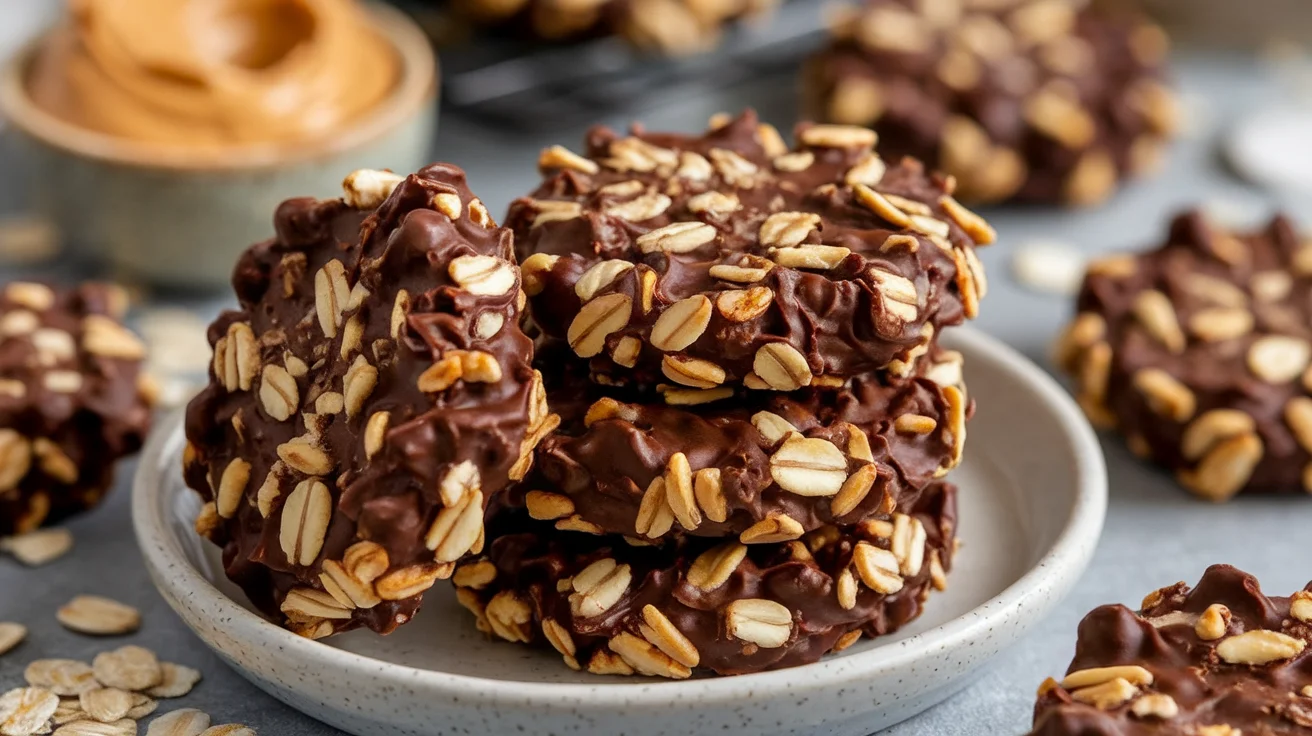 No-Bake Peanut Butter Oat Cookies