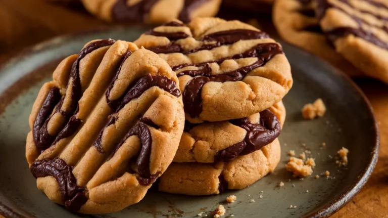 Old-Fashioned Peanut Butter Cookies with Chocolate Swirls