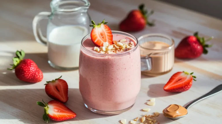 Thick & Creamy Strawberry Almond Milk Smoothie