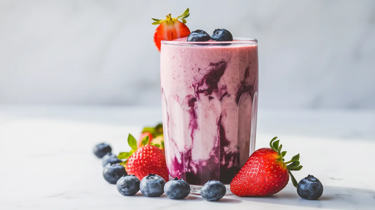 5-Minute Strawberry Blueberry Breakfast Smoothie