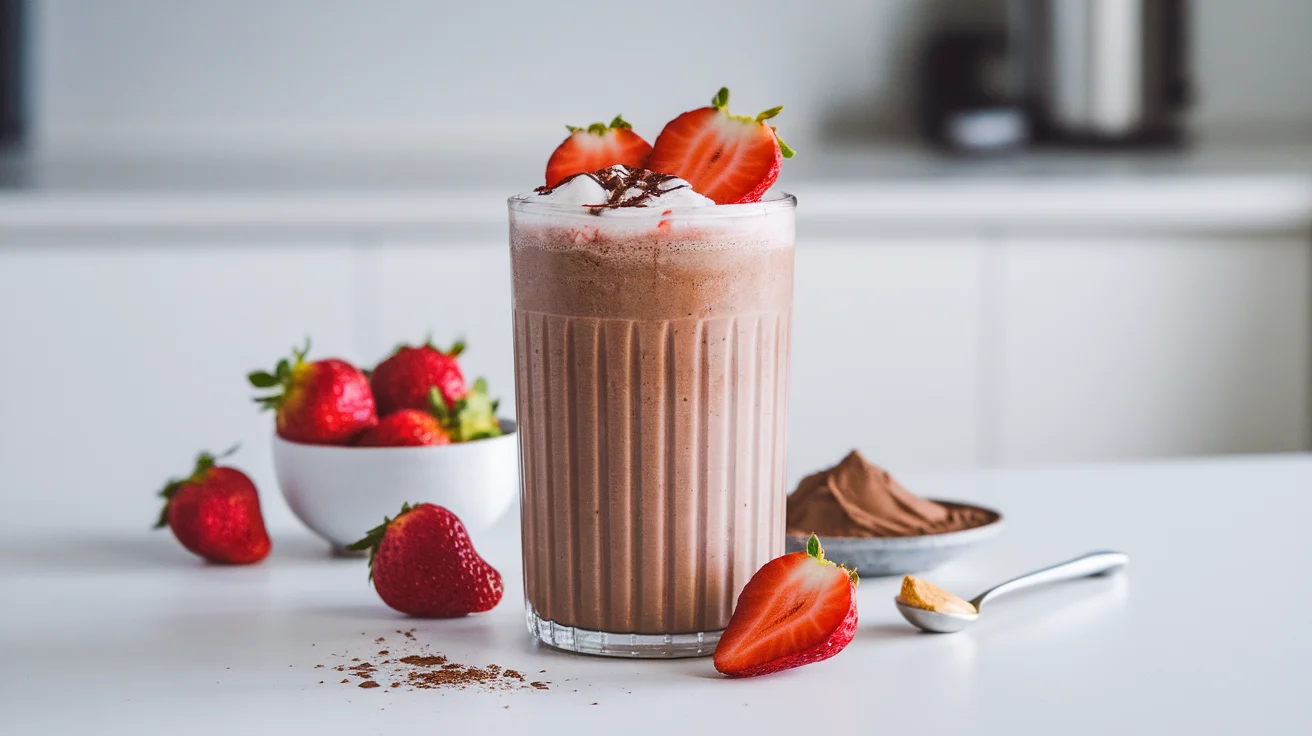 Chocolate Strawberry Muscle-Building Protein Shake