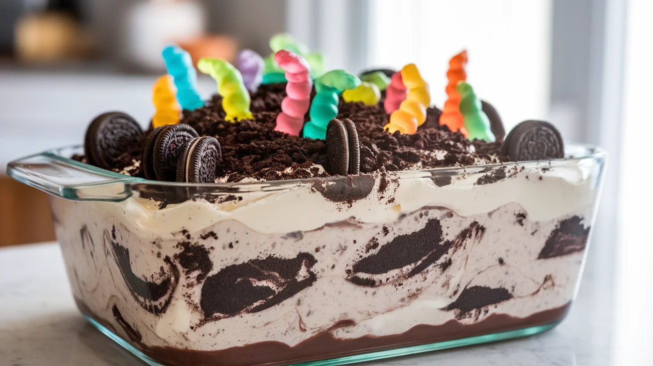 Classic Oreo Worm Dirt Dessert in a Family-Size Pan