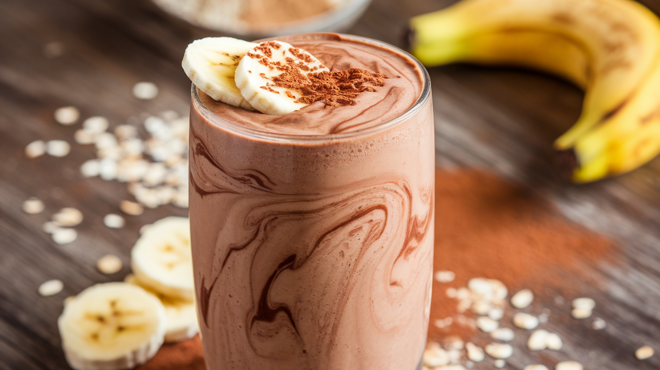 Creamy Banana Cocoa Oat Smoothie