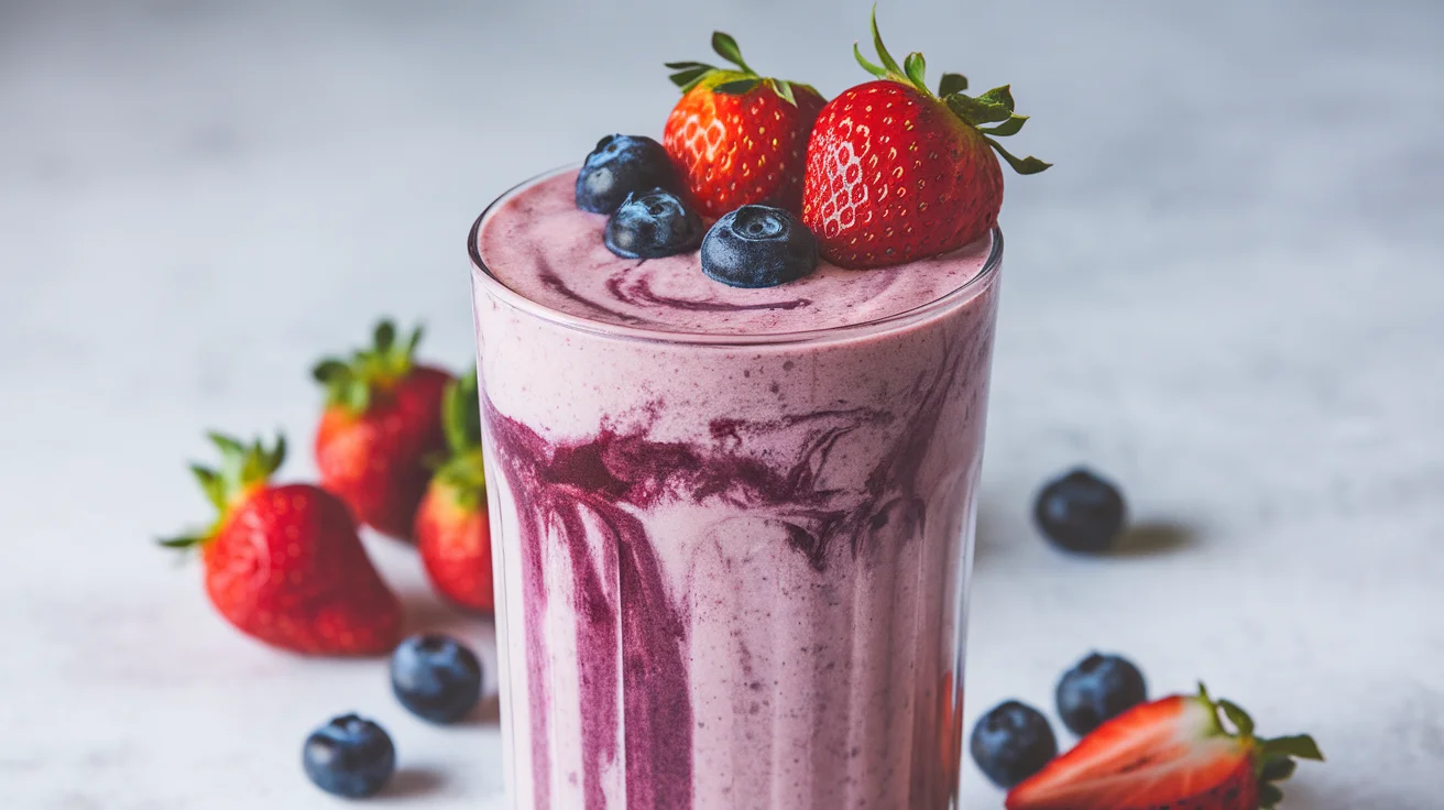 Creamy Strawberry Blueberry Smoothie Without Banana