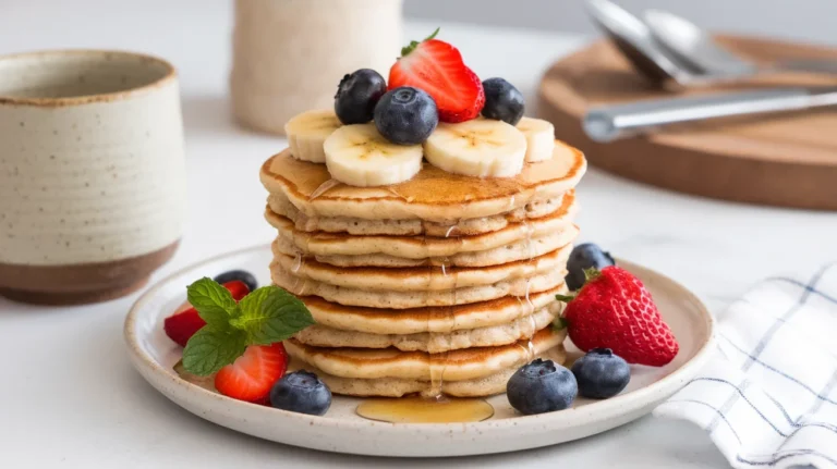 Fluffy Protein Oat Pancakes with Natural Sweeteners
