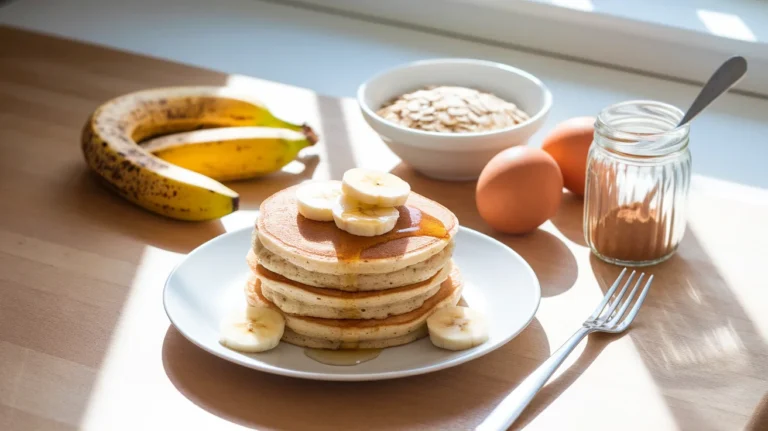 Healthy 4-Ingredient Banana Oat Pancakes (Naturally Gluten-Free)