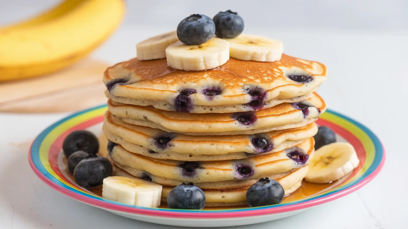 Healthy Banana Blueberry Breakfast Pancakes Kids Will Love