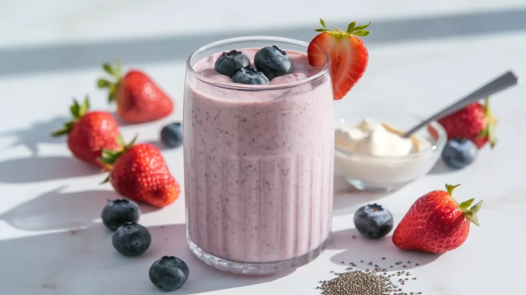 Healthy Strawberry Blueberry Yogurt Smoothie