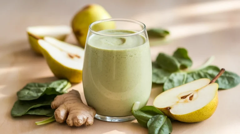 Metabolism-Boosting Green Smoothie with Pear and Ginger Root