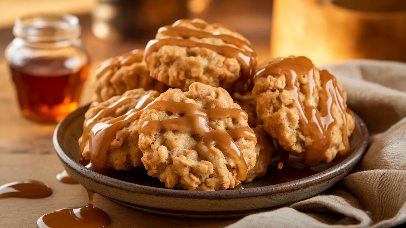 Old-Fashioned Soft Oatmeal Cookies with Maple Glaze