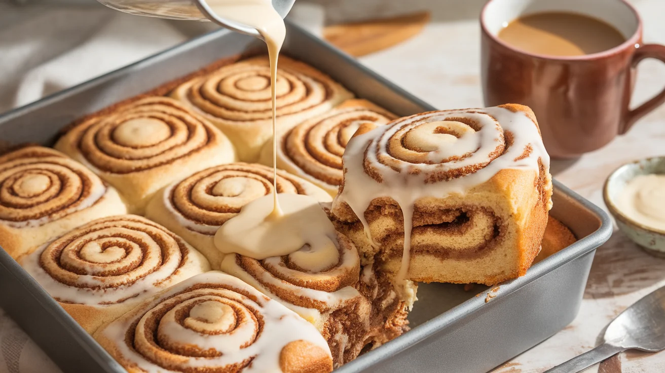 One-Pan Cinnamon Roll Cake for Weekend Brunch
