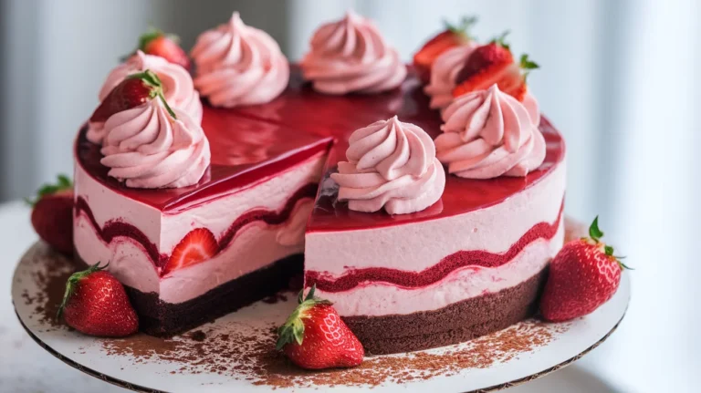 Red Velvet Strawberry Swirl Cheesecake