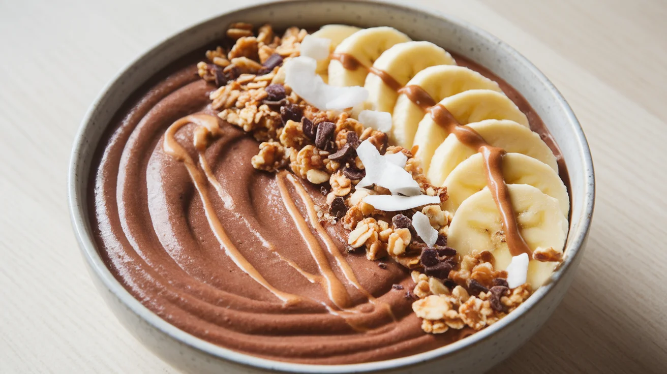 Rich Cocoa Smoothie Bowl with Almond Butter (Vegan)