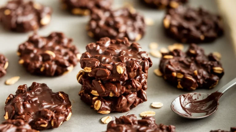 Soft & Chewy Chocolate Oat No-Bake Cookies