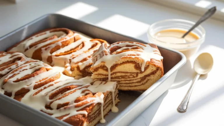 Soft Cinnamon Swirl Coffee Cake with Vanilla Glaze