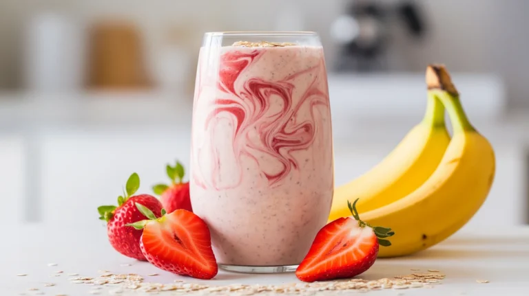 Strawberry Banana Breakfast Smoothie with Oats