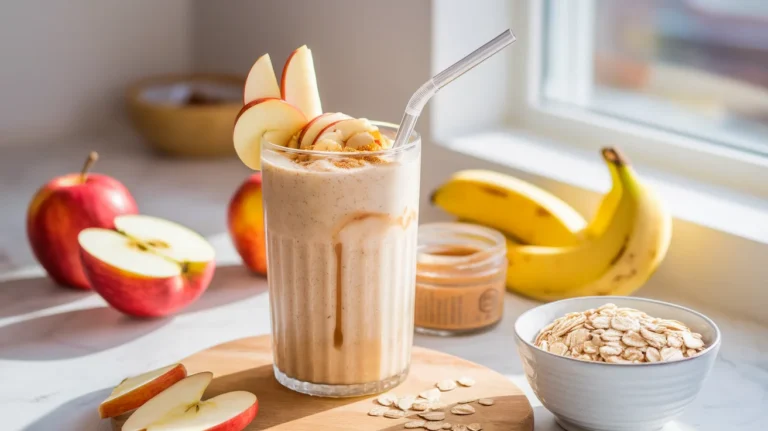 Apple Banana Breakfast Smoothie with Almond Butter