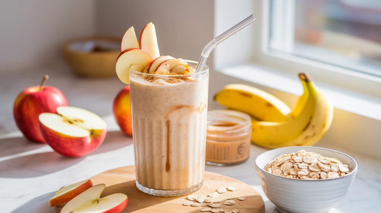 Apple Banana Breakfast Smoothie with Almond Butter