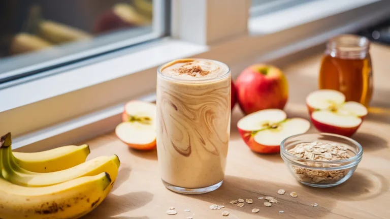 Creamy Banana Apple Protein Smoothie with Oats
