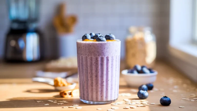 High-Protein Blueberry Oat Smoothie for Energy Boost