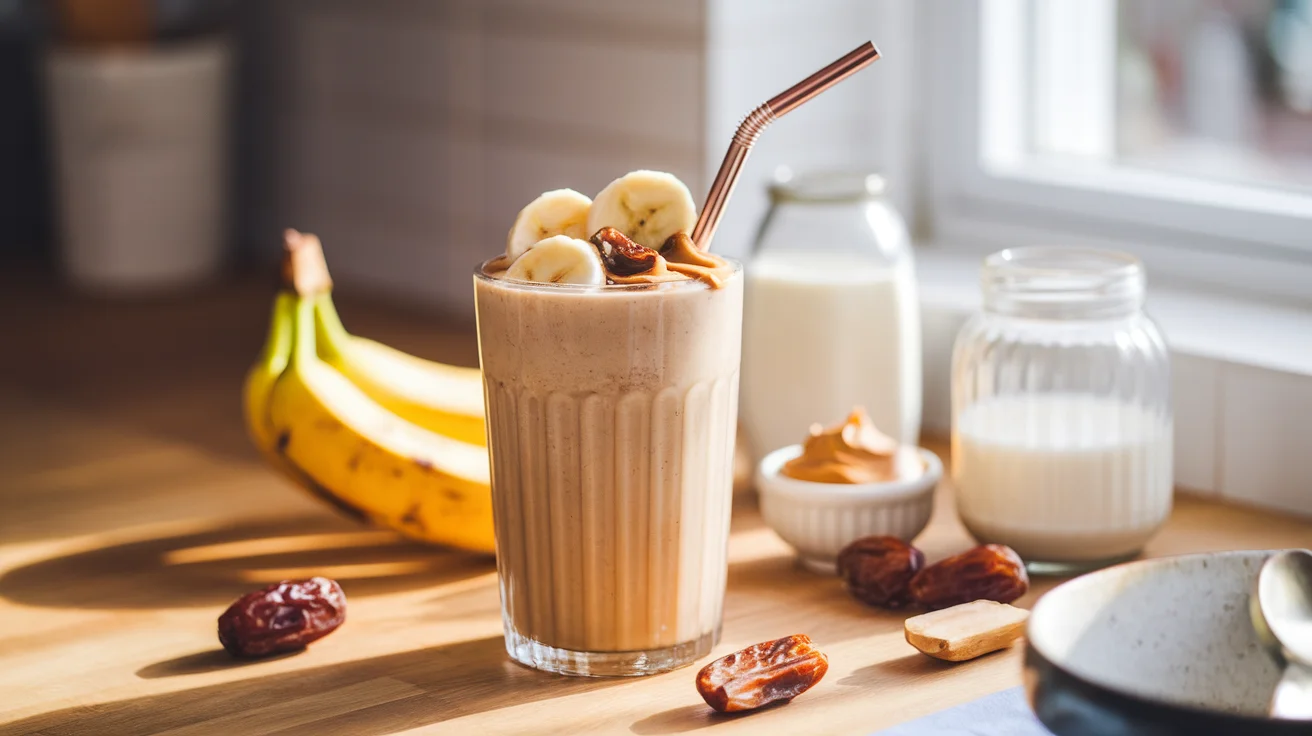 Naturally Sweet Banana Date Shake with Peanut Butter