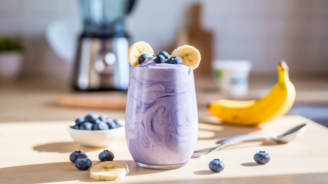 Naturally Sweet Blueberry Banana Yogurt Smoothie