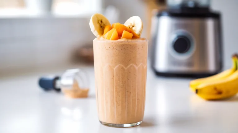 Peach Banana Protein Smoothie for a Quick Healthy Breakfast