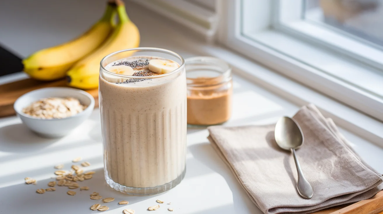 Quick Banana Oatmeal Smoothie for Heart Health & Daily Energy