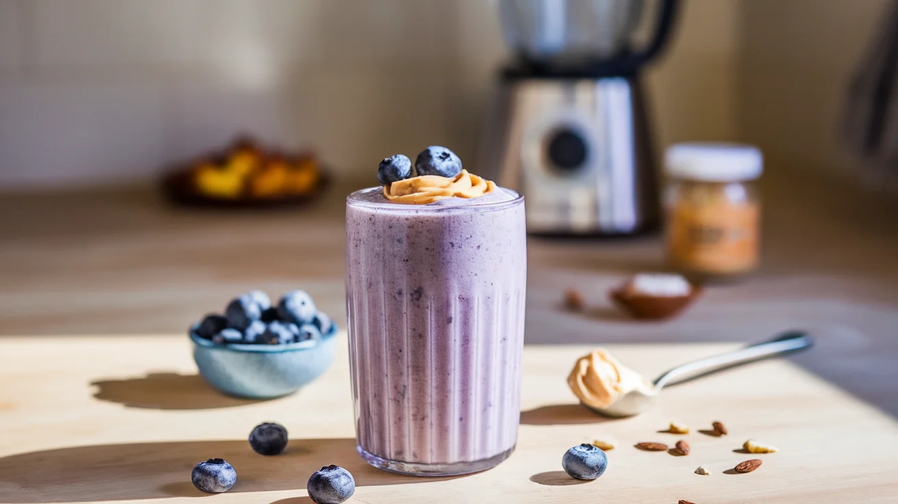 Quick & Healthy Blueberry Almond Butter Smoothie