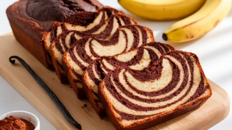 Swirled Chocolate Vanilla Banana Bread Loaf