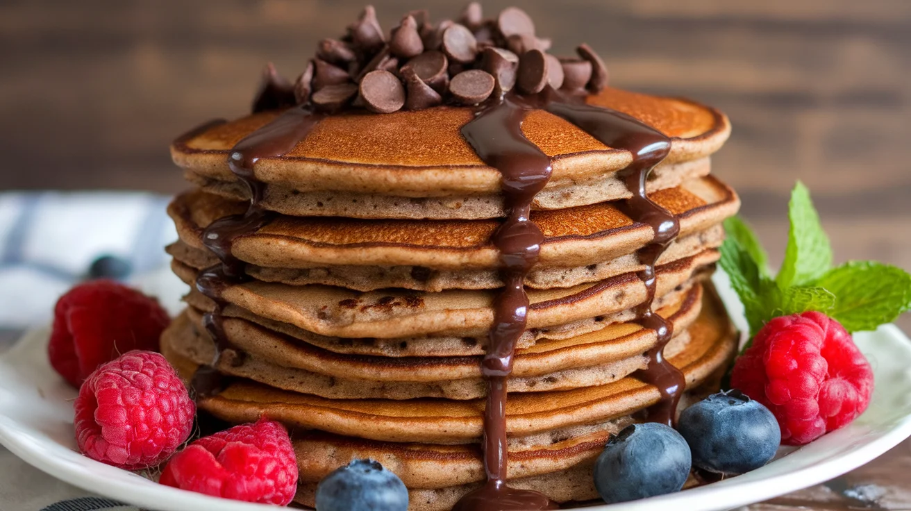 3-Ingredient Banana Oat Chocolate Pancakes