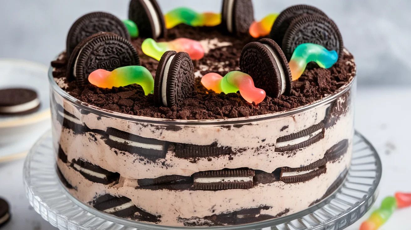 Creamy Oreo Dirt Cake with Chocolate Pudding Layers