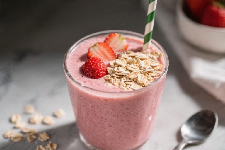 Strawberry Oatmeal Breakfast Smoothie for a Refreshing Start – Simple, Satisfying, and Bright